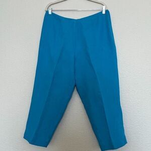 Talbots Women's Pants 100% Linen Bright Blue Lined Size 16